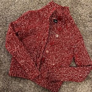 Massimo Red /Cream Button Sweater, SZ: SM,